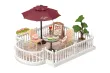 Lasercut Kunststoff Bausatz Standmodell DIY Miniature Haus Super Creator Serie Schicke Café-Terrasse - 76 Teile