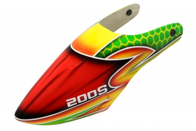 Lionheli Fiberglass Haube Design 01 grün/gelb/rot für den Blade 200S