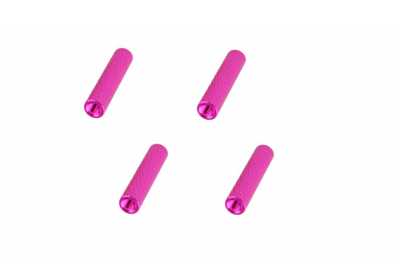 Abstandshalter / Spacer / Standoff M3 Aluminium eloxiert gerändelt in pink 4Stück 30mm