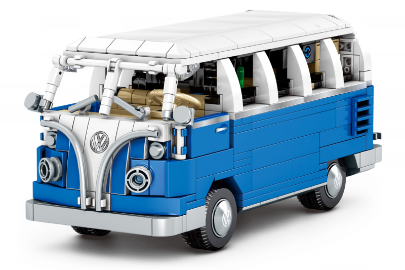 Sembo Klemmbausteine VW Bus in blau weiß aus dem Bejing Auto