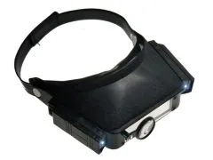 Kopfbandlupe mit LED Licht und zweiter Lupe
