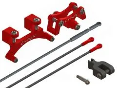 Lynx Heckset mit Anlenkung rot für Standardservo für Blade 130X