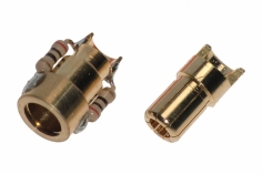 Antiblitz Goldverbinder 6mm Stecker und Buchse