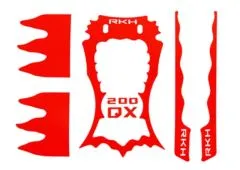 Rakonheli Designaufkleber rot für Blade 200QX