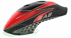 Vollcarbon Haube schwarz/rot für Goblin 570