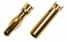 Goldkontaktstecker mit Löthalbschale Ø4mm 1 Paar