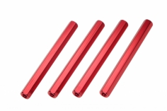 Abstandshalter M3 aus Aluminium in rot 4Stück 50mm