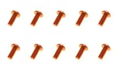 M3 Linsenkopfschraube M3x6mm aus Aluminium in dunkel orange eloxiert 10Stück