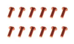 M3 Linsenkopfschraube M3x6mm aus Aluminium in rot eloxiert 10Stück