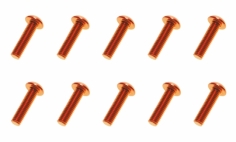 M3 Linsenkopfschraube M3x10mm aus Aluminium in dunkel orange eloxiert 10Stück