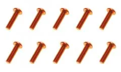 M3 Linsenkopfschraube M3x10mm aus Aluminium in dunkel orange eloxiert 10Stück