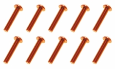 M3 Linsenkopfschraube M3x16mm aus Aluminium in dunkel orange eloxiert 10Stück