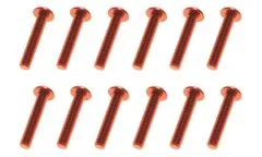 M3 Linsenkopfschraube M3x16mm aus Aluminium in rot eloxiert 10Stück