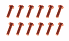 M3 Linsenkopfschraube M3x10mm aus Aluminium in rot eloxiert 10Stück