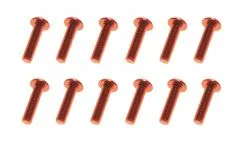 M3 Linsenkopfschraube M3x10mm aus Aluminium in rot eloxiert 10Stück