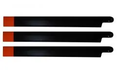HeliTec der Blattschmied Scale Hauptrotorblätter 3Blatt in schwarz/orange 600mm