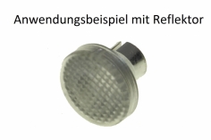 Reflektorabdeckung geriffelt und leicht milchig für 12mm Reflektor
