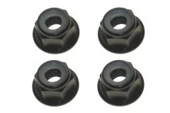 M5 Stoppmutter aus Aluminium mit Flansch in schwarz eloxiert je 2xCW und 2xCCW