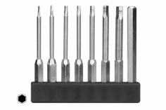 Mini Bit Sortiment Sechskant lang 8 Teilig für 4mm Sechskant Bit