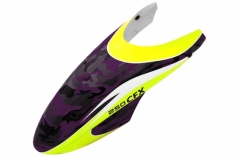 Rakonheli Kabinenhaube violett/gelb Design für Balde 250CFX