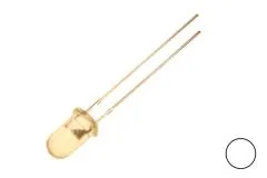 5mm LED in weiß, runde Bauform mit Bedrahtung 20mA 3,2V