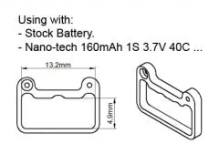 Rakonheli Akkuhalterung für Standard 1S Akkus für Blade mSRX