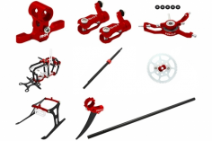 Rakonheli Tuning Set mit 2Blatt Kopf in rot für Blade Nano CPS