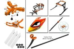 Rakonheli Tuning Set mit 3 Blatt Kopf in orange für Blade Nano CPs