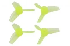 Rakonheli Propellerset 3Blatt 1mm Welle in transparentem gelb 40mm für Blade Inductrix