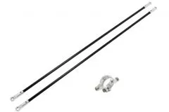 Rakonheli Heckstreben aus Carbon Aluminium in silber für Blade 200S