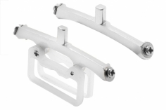Rakonheli Landegestell- und Akkuhalterung in silber aus CNC Aluminium für Blade mSRS