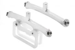 Rakonheli Landegestell- und Akkuhalterung in silber aus CNC Aluminium für Blade mSRS