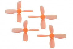 Rakonheli Propellerset 4Blatt 2222 in transparentem orange 4Stück (2xCW und 2xCCW 1,5mm Welle) für Blade Torrent 110 FPV