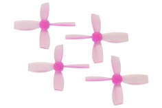 Rakonheli Propellerset 4 Blatt 2222 in transparentem pink 4 Stück (2xCW 2x CCW, 1,5mm Welle) für Blade Torrent 110 FPV