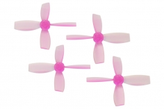 Rakonheli Propellerset 4Blatt 2222 in transparenten pink 4Stück (2xCW und 2xCCW, 1,5mm Welle) für Blade Torrent 110 FPV