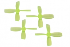 Rakonheli Propellerset 4Blatt 2222 in transparentem gelb 4Stück (2xCW und 2xCCW 1,5mm Welle) für Blade Torrent 110 FPV