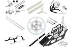 Rakonheli Tuning Set aus CNC Aluminium in silber für den Blade 130S