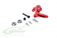 SAB Goblin Tuning Heckrotor Umlenkhebel Rot aus Aluminium für Fireball, Mini Comet