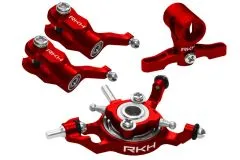 Rakonheli Taumelscheibe und Rotorkopf Set in rot CNC Aluminium für Blade mCPS, mCPX und mCPX V2