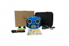 FrSky Taranis Q X7S Sender in blau mit englischer Menüführung, M7 Gimbals, EVA-Bag ohne Akku, ohne Ladegerät