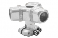 Rakonheli Rotorkopf Zentralstück aus CNC Aluminium in silber für Blade 180CFX Trio