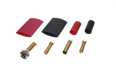 Antiblitz Goldverbinder 4mm mit Ring Stecker und Buchse