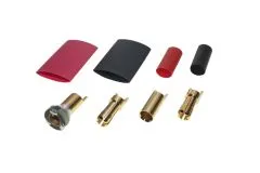 Antiblitz Goldverbinder 5,5mm mit Ring Stecker und Buchse