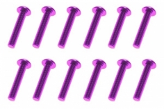 M3 Linsenkopfschraube M3x16mm aus Aluminium in violett eloxiert 10Stück