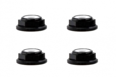 M5 Stoppmutter Extra Flach aus Aluminium mit Flansch in schwarz eloxiert 4Stück CW