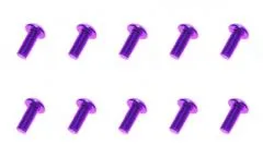 M3 Linsenkopfschraube M3x6mm aus Aluminium in violett eloxiert 10Stück