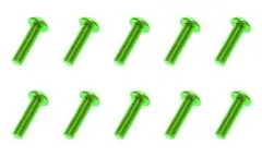 M3 Linsenkopfschraube M3x10mm aus Aluminium in hell grün eloxiert 10Stück