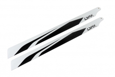 Lynx Carbon Hauptrotorblätter in weiß/schwarz 383mm