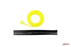XLPower Ersatzteil Kabelschutz Set 6mm Gewebeschlauch in gelb 1 Meter und 10mm Schrumpfschlauch in schwarz 15mm für XL Power 700