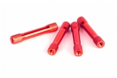 Abstandshalter M3 aus Aluminium in Bone Form in rot 4Stück 35mm